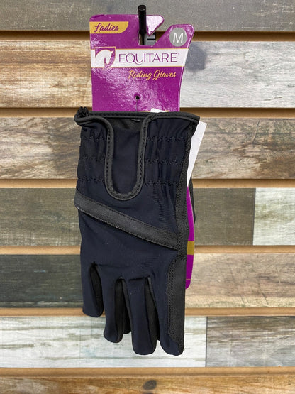 USED Equitare Ladies Riding Gloves Medium Black