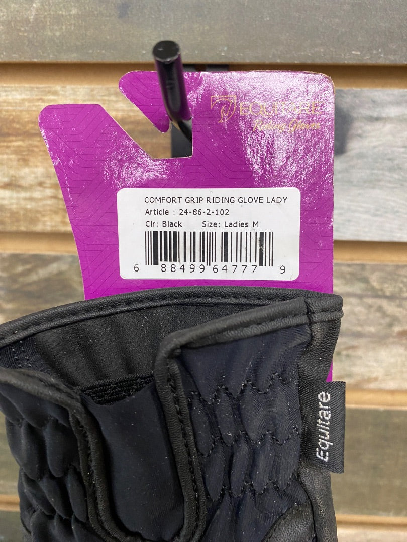 USED Equitare Ladies Riding Gloves Medium Black