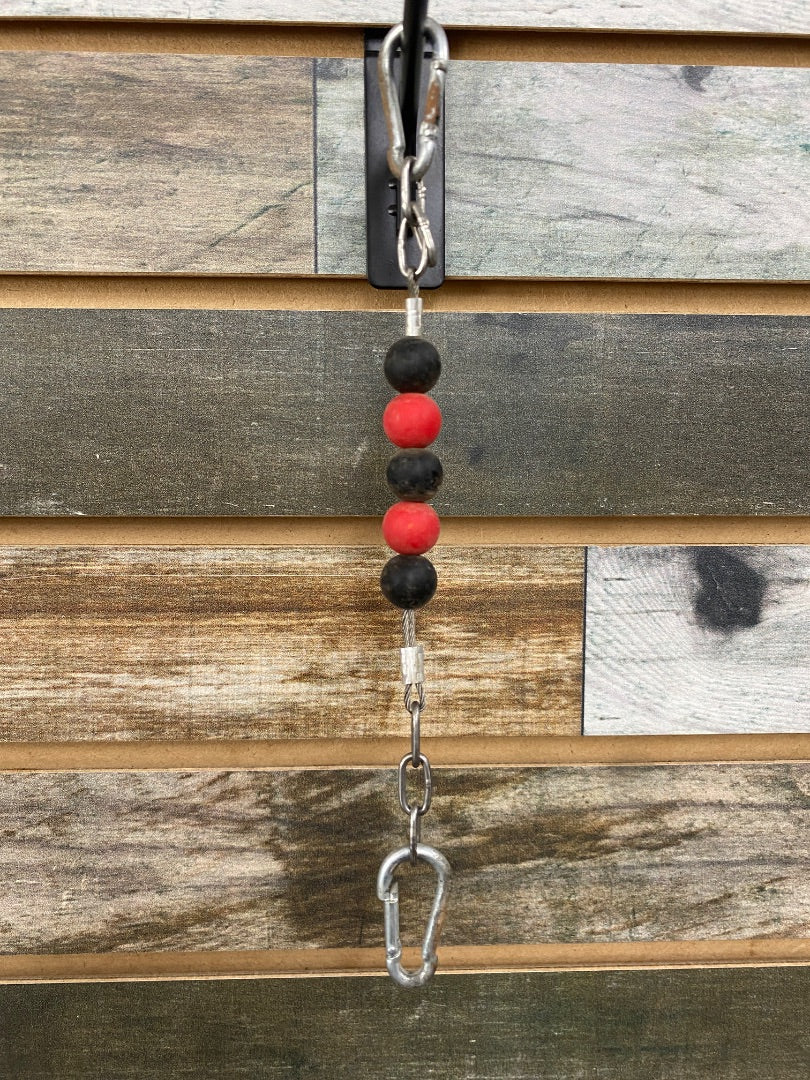 USED  Beaded Curb Chain  Black/Red