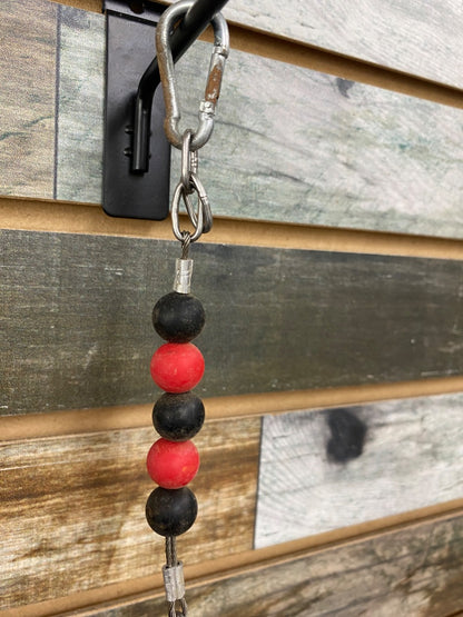 USED  Beaded Curb Chain  Black/Red