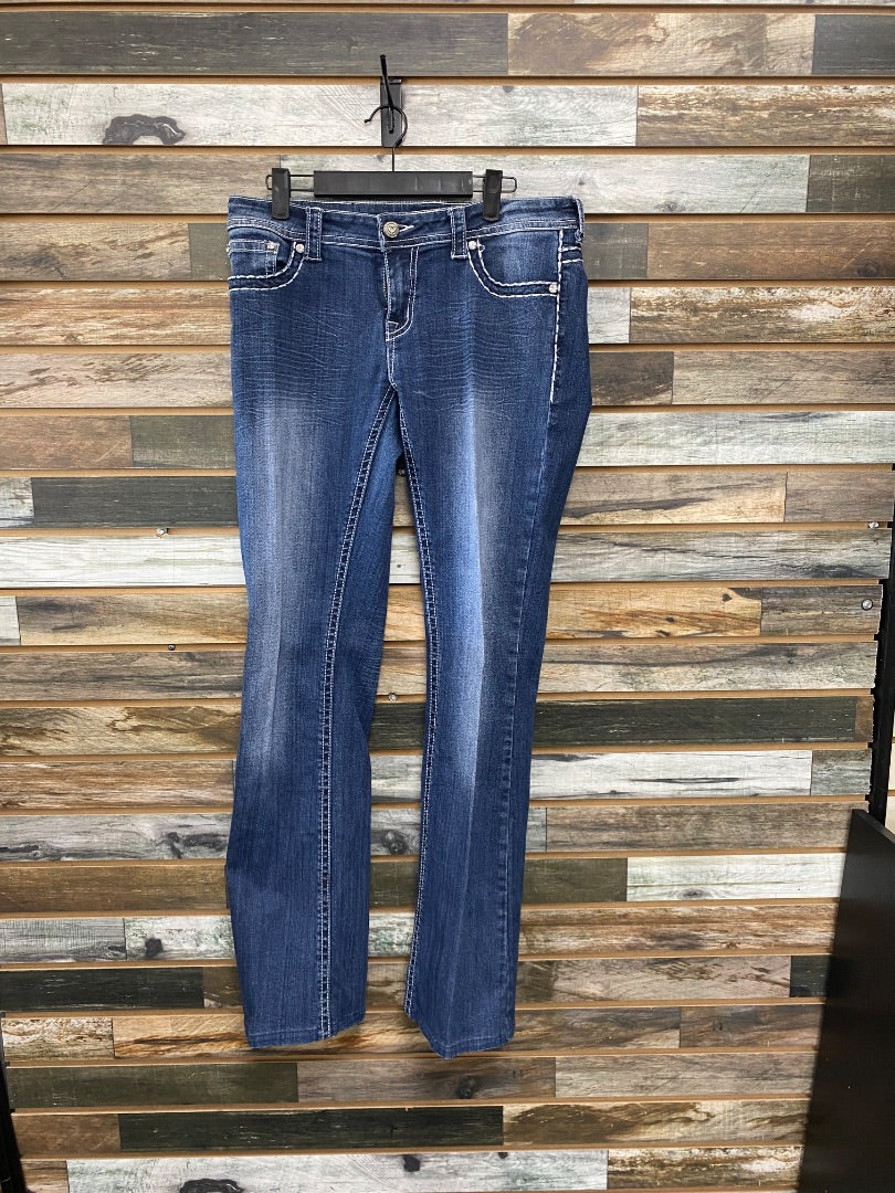 USED Shyanne Western Jeans 9/30 LG Denim