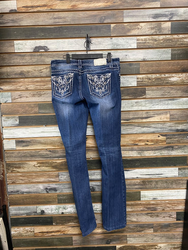 USED Shyanne Western Jeans 9/30 LG Denim
