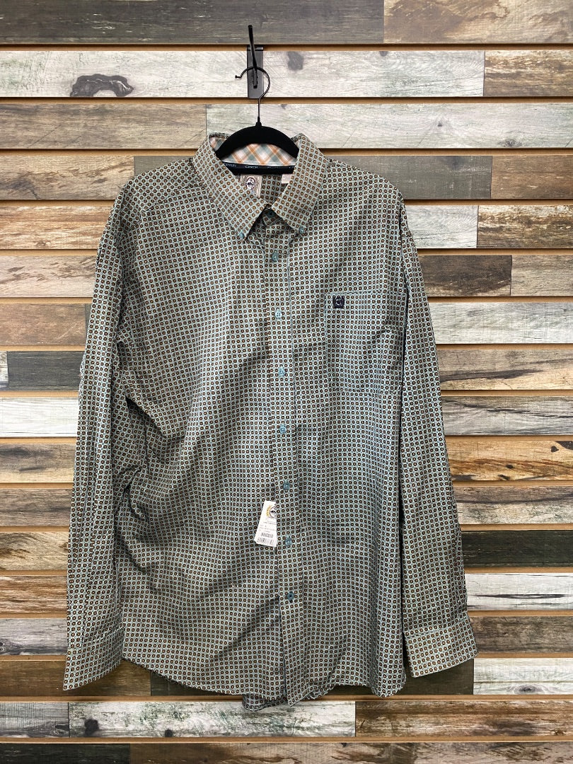 USED (NWT) Cinch Men’s Western Top Large Teal/Orange Floral