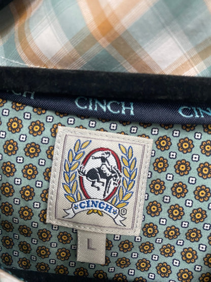 USED (NWT) Cinch Men’s Western Top Large Teal/Orange Floral