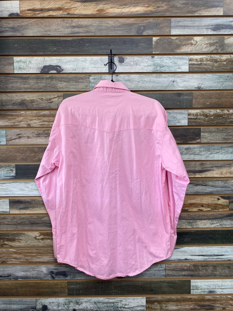 USED Wrangler Ladies Western Long Sleeve Shirt S/CH Pink