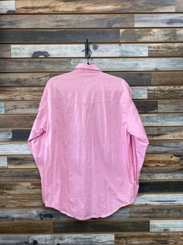 USED Wrangler Ladies Western Long Sleeve Shirt S/CH Pink
