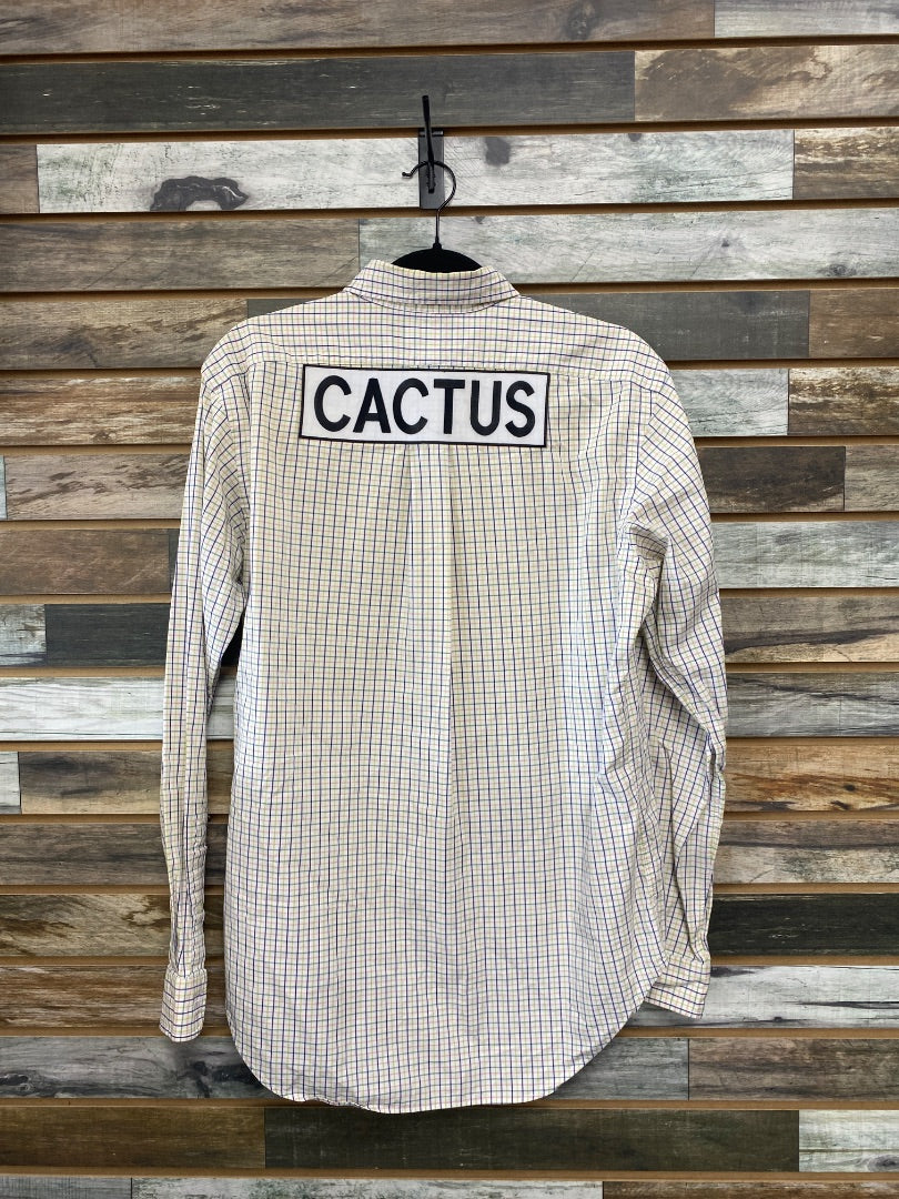 USED Cactus Ralph Lauren Men’s Western Top Long Sleeve 34/35 Navy/White/Pink/Lime