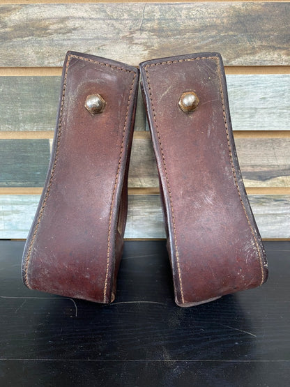 USED Golden Horseshoe Equestrian 3" Western Stirrups 3" Dark OIl