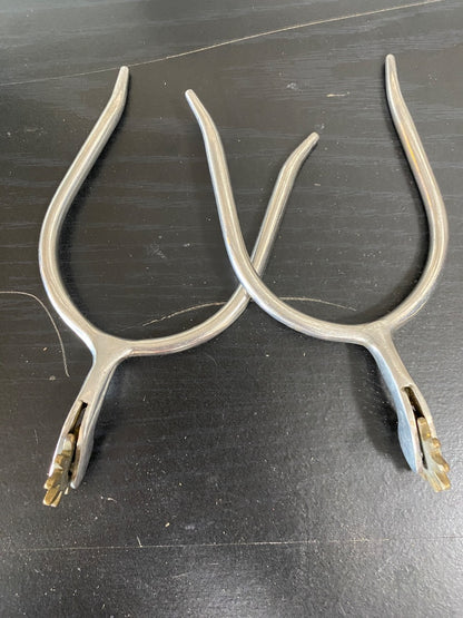 USED Golden Horseshoe Equestrian Slip On Ladies Western Spurs  Metal