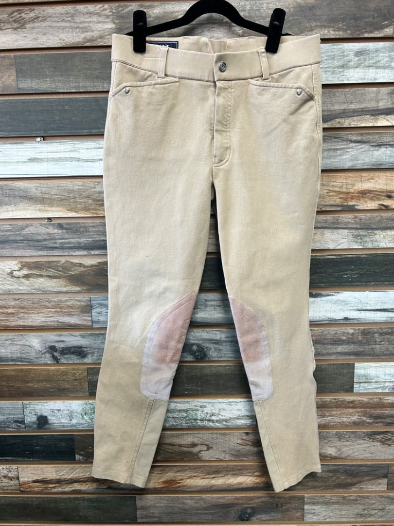 USED Ariat Youth English Breeches US/UK Youth 16 Tan