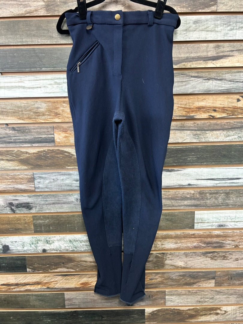 USED Ovation Ribbed Breeches Youth 26R Navy