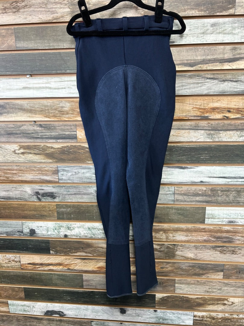 USED Ovation Ribbed Breeches Youth 26R Navy