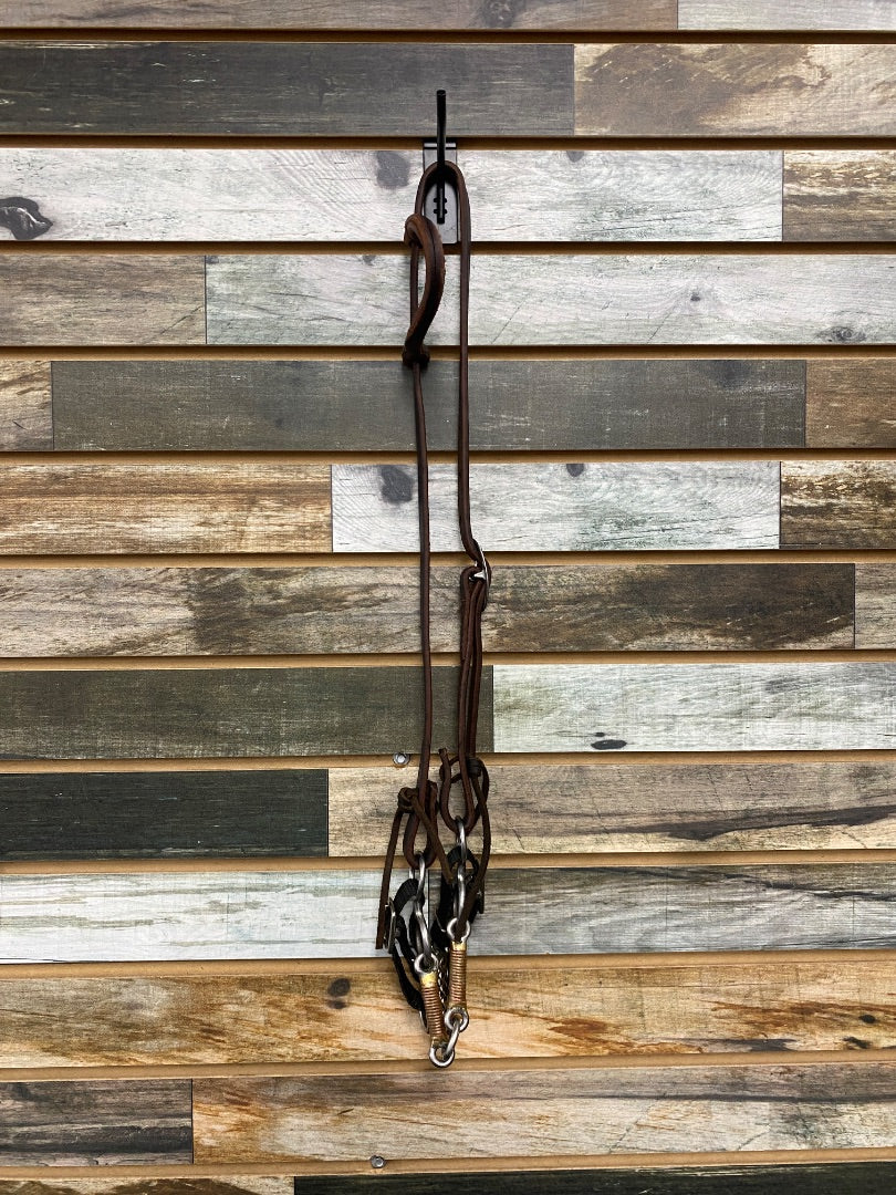 USED Dreamfield Tack One Ear Headstall with Lifesaver Performance Short Shank Bit Horse Dark Oil