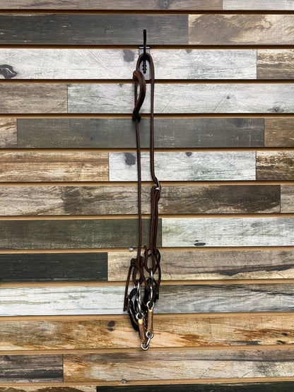USED Dreamfield Tack One Ear Headstall with Lifesaver Performance Short Shank Bit Horse Dark Oil