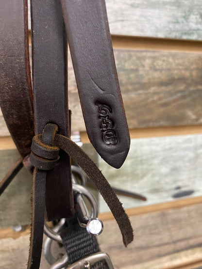 USED Dreamfield Tack One Ear Headstall with Lifesaver Performance Short Shank Bit Horse Dark Oil