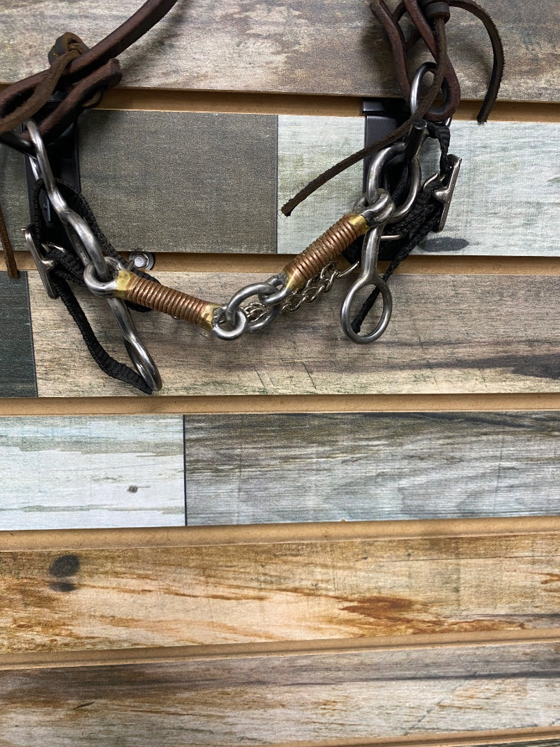 USED Dreamfield Tack One Ear Headstall with Lifesaver Performance Short Shank Bit Horse Dark Oil