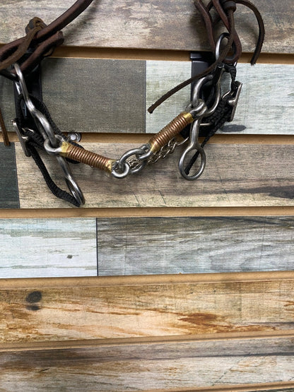 USED Dreamfield Tack One Ear Headstall with Lifesaver Performance Short Shank Bit Horse Dark Oil