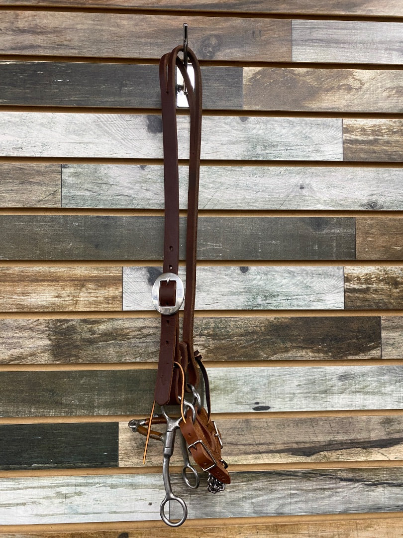 USED Weaver Split Ear Headstall with Tom Thumb Bit Horse Medium Oil