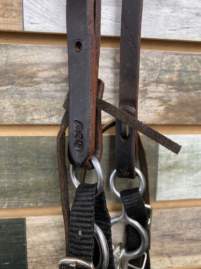 USED Dreamfield Tack One Ear Headstall with Junior Cowhorse Bit and Curb Chain Horse Dark Oil