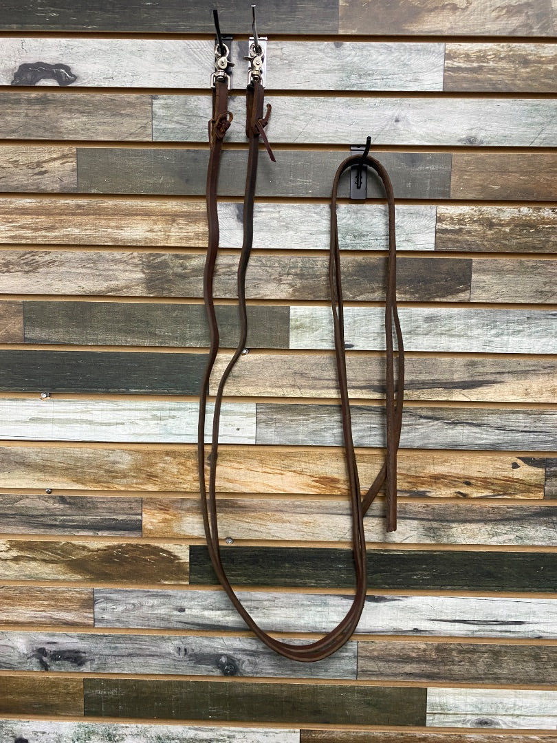 USED  Western Split Reins with Scissor Snaps  Dark Oil