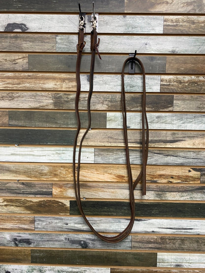 USED  Western Split Reins with Scissor Snaps  Dark Oil