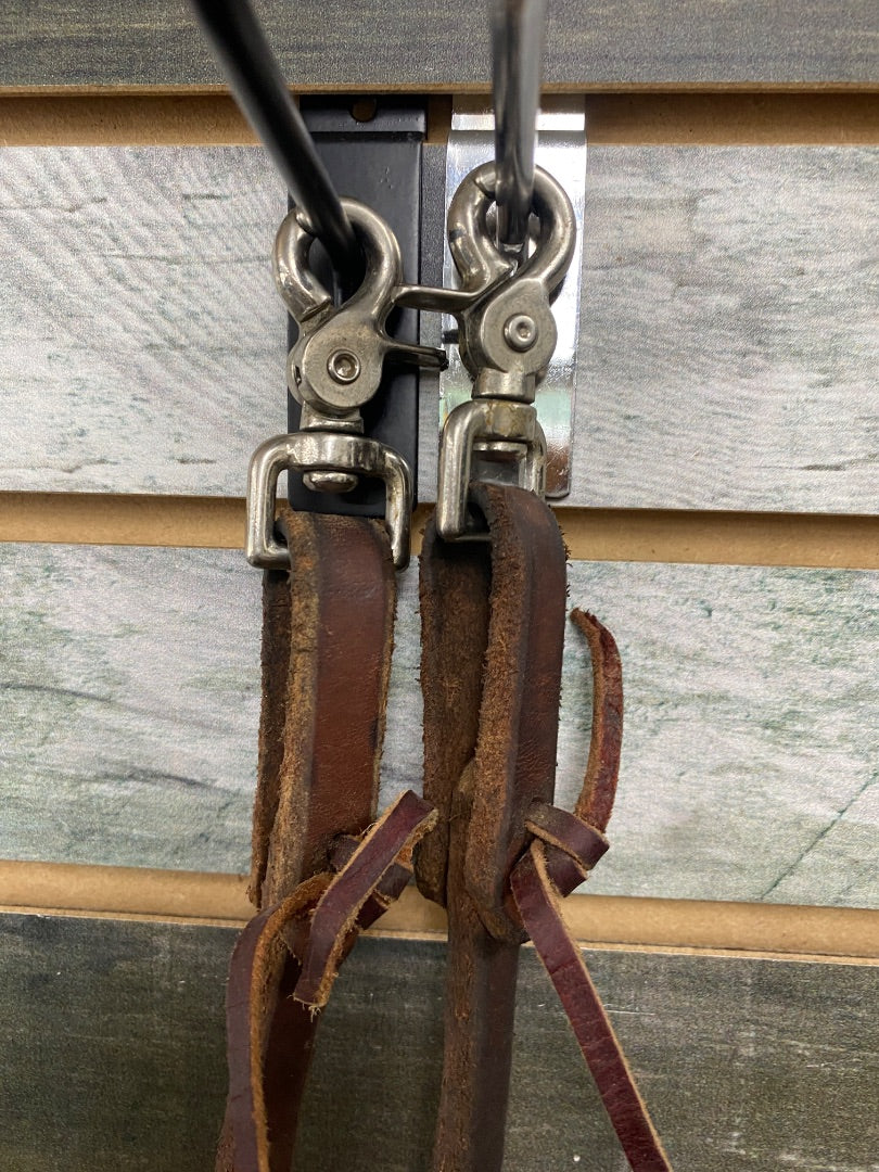 USED  Western Split Reins with Scissor Snaps  Dark Oil