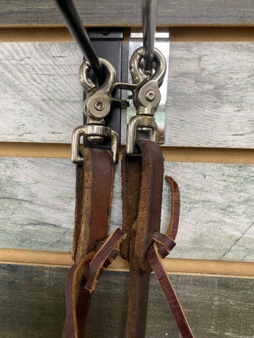 USED  Western Split Reins with Scissor Snaps  Dark Oil