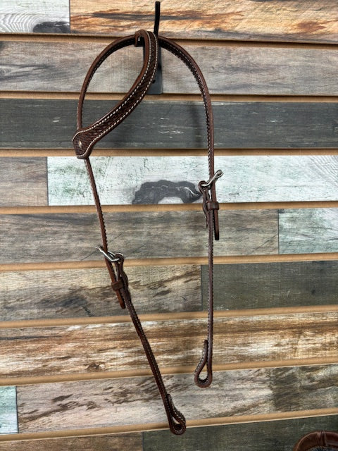 Hilason Western One Ear Headstall with Basket Weave