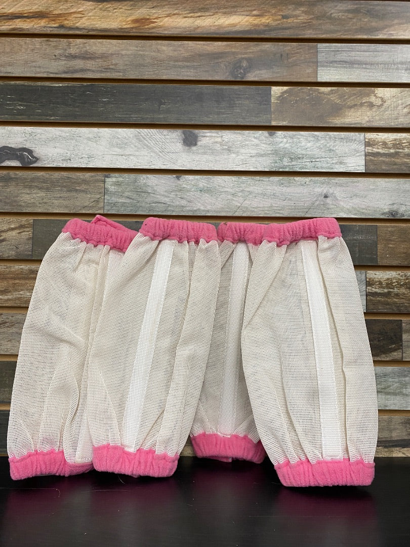 USED Schnieders Fly Boots set of 4 Small Horse White/Pink