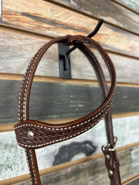 Hilason Western One Ear Headstall with Basket Weave