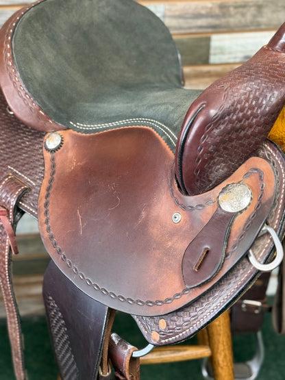 USED Golian's Custom Saddlery Western Trail/Barrel Saddle | 15" Seat, 7.25" Gullet -- Well Kept