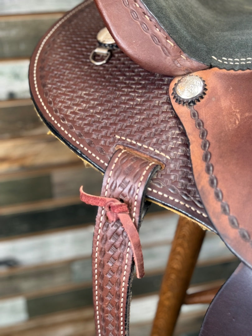 USED Golian's Custom Saddlery Western Trail/Barrel Saddle | 15" Seat, 7.25" Gullet -- Well Kept