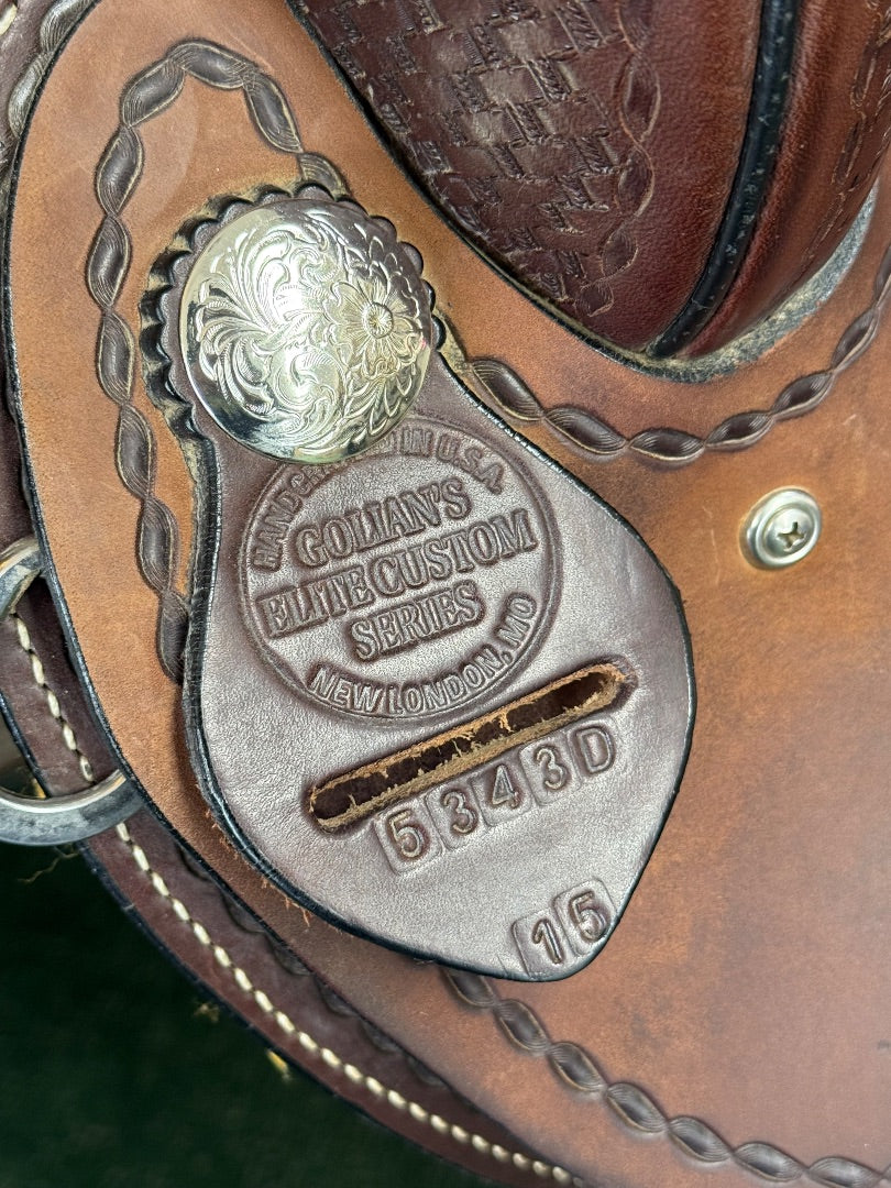 USED Golian's Custom Saddlery Western Trail/Barrel Saddle | 15" Seat, 7.25" Gullet -- Well Kept