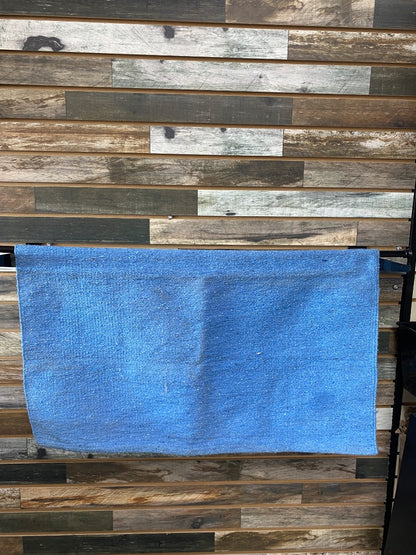 USED Light Blue Western Saddle Blanket | 36"x33"