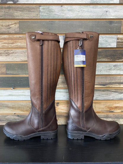 USED Ovation Ladies Brown Tall Leather English Boots 10 Brown