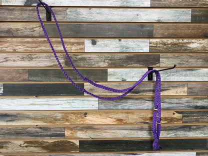 USED  Nylon Barrel Rein, Braided  Purple