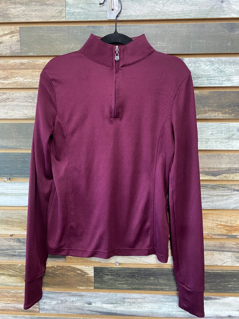 USED Ovation Youth English Riding Top Long Sleeves Youth Medium Burgundy