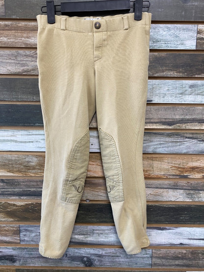 USED Tuffrider Youth English Knee Patch Breeches Youth 12 Tan