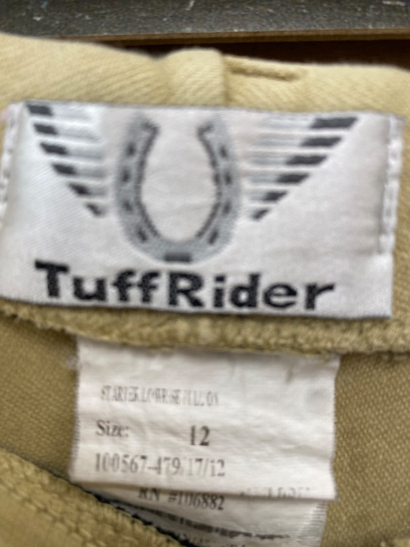 USED Tuffrider Youth English Knee Patch Breeches Youth 12 Tan