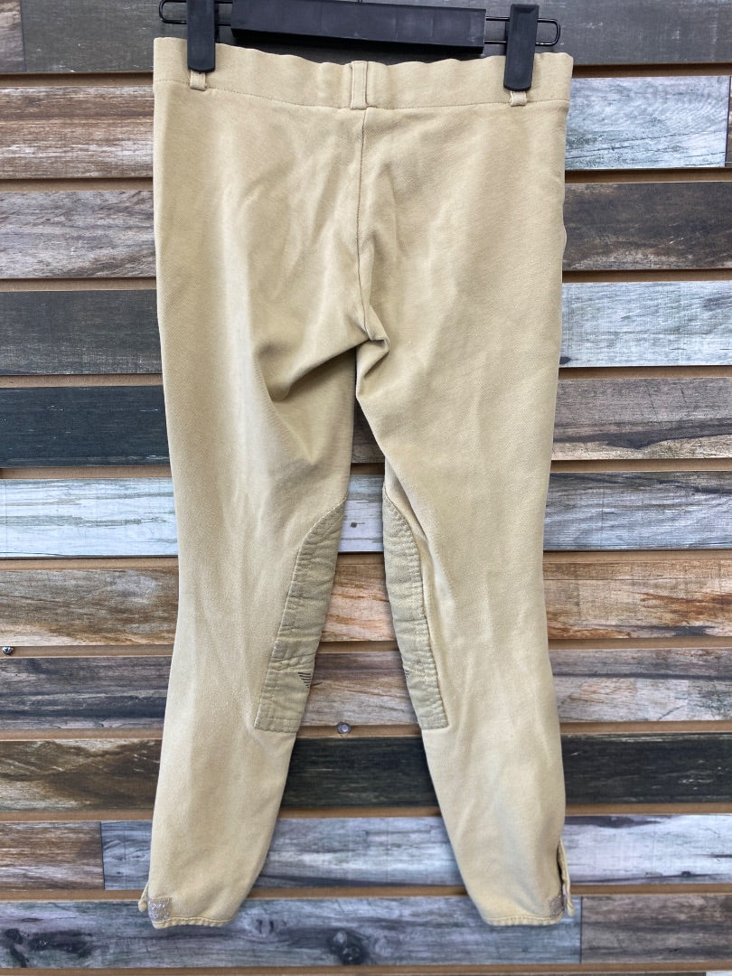 USED Tuffrider Youth English Knee Patch Breeches Youth 12 Tan