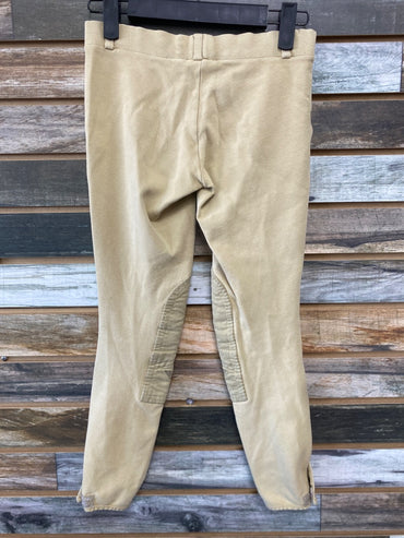 USED Tuffrider Youth English Knee Patch Breeches Youth 12 Tan