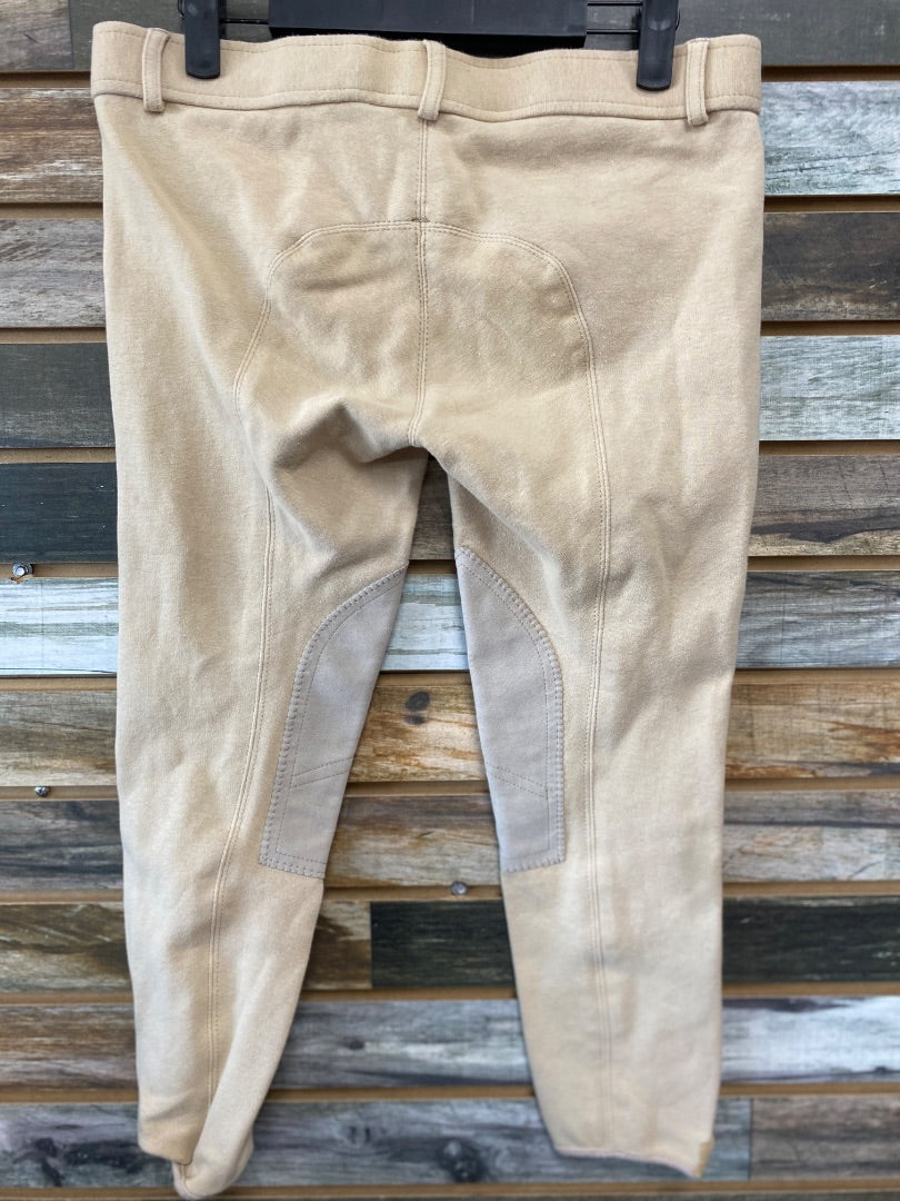 USED  Youth English Knee Patch Breeches Youth 14 Tan