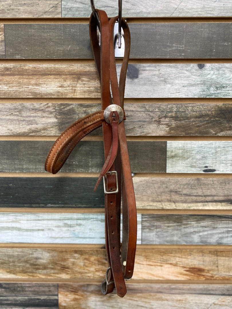 USED Weaver Western Browband Headstall Horse Medium Oil