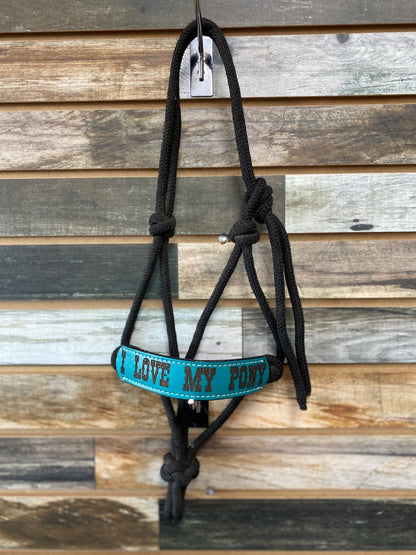 USED  "I Love My Pony" Rope Halter Pony Black