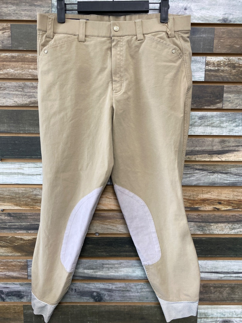 USED Ariat Ladies English Breeches 32R Tan