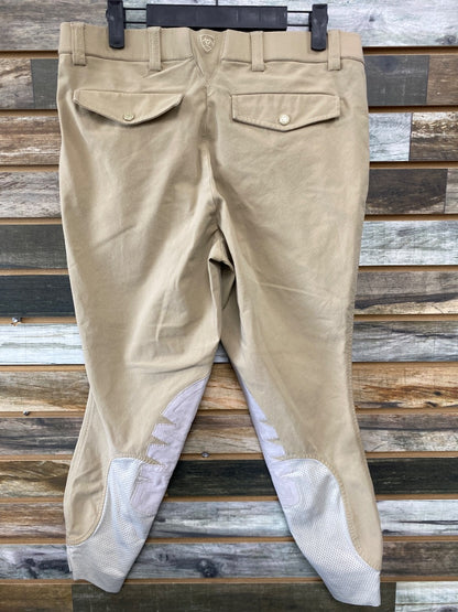 USED Ariat Ladies English Breeches 32R Tan