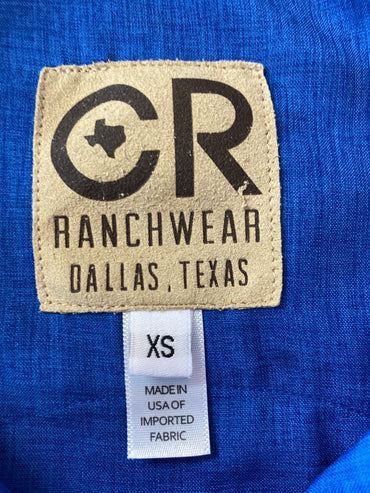 USED CR Ranchwear Ladies Western Tops XS Blue
