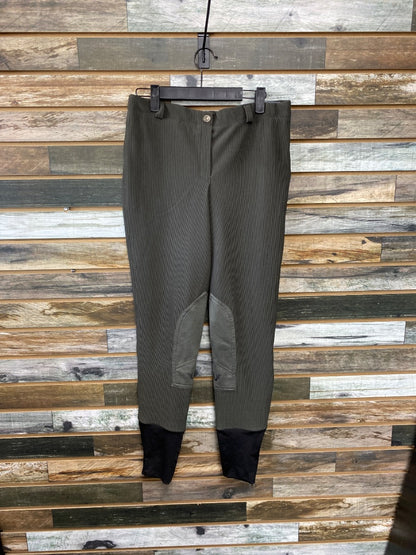 USED Tuff Rider Ladies English Breeches Knee Patch 30" Dark Grey