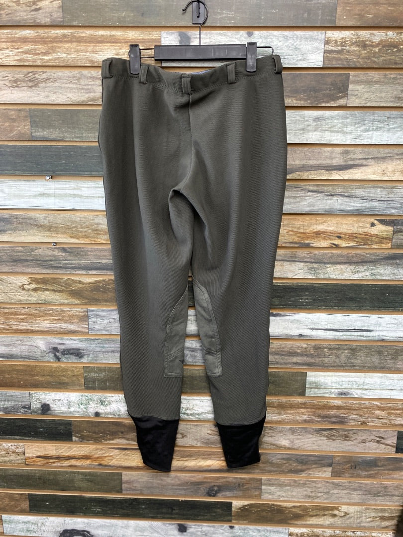 USED Tuff Rider Ladies English Breeches Knee Patch 30" Dark Grey