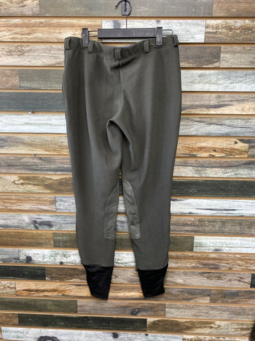 USED Tuff Rider Ladies English Breeches Knee Patch 30" Dark Grey